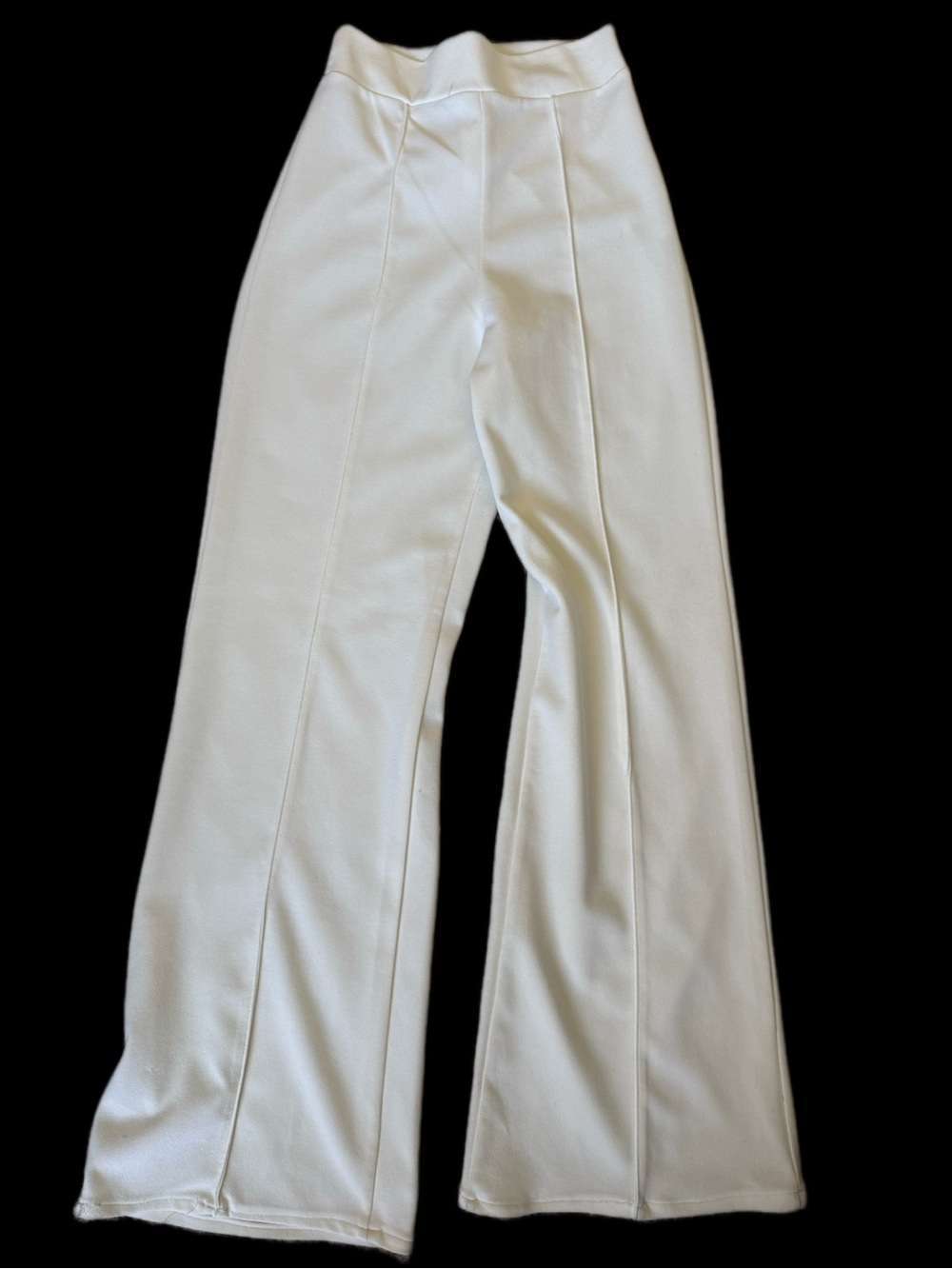 Fashion Nova White Flare Ponte Pants